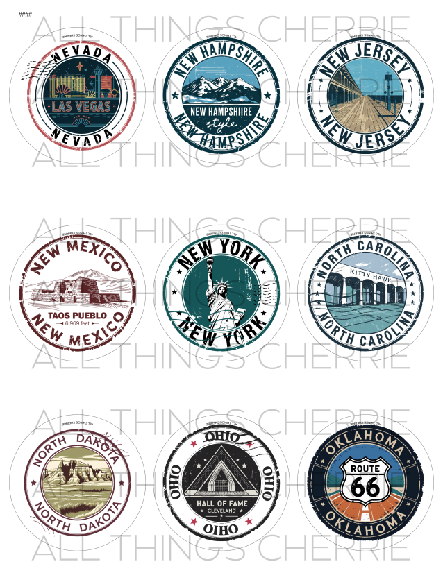 US State Stamp Magnet