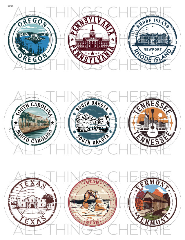 US State Stamp Magnet