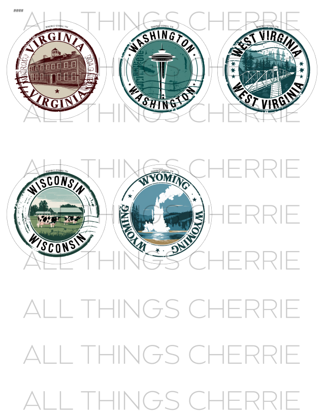 US State Stamp Magnet