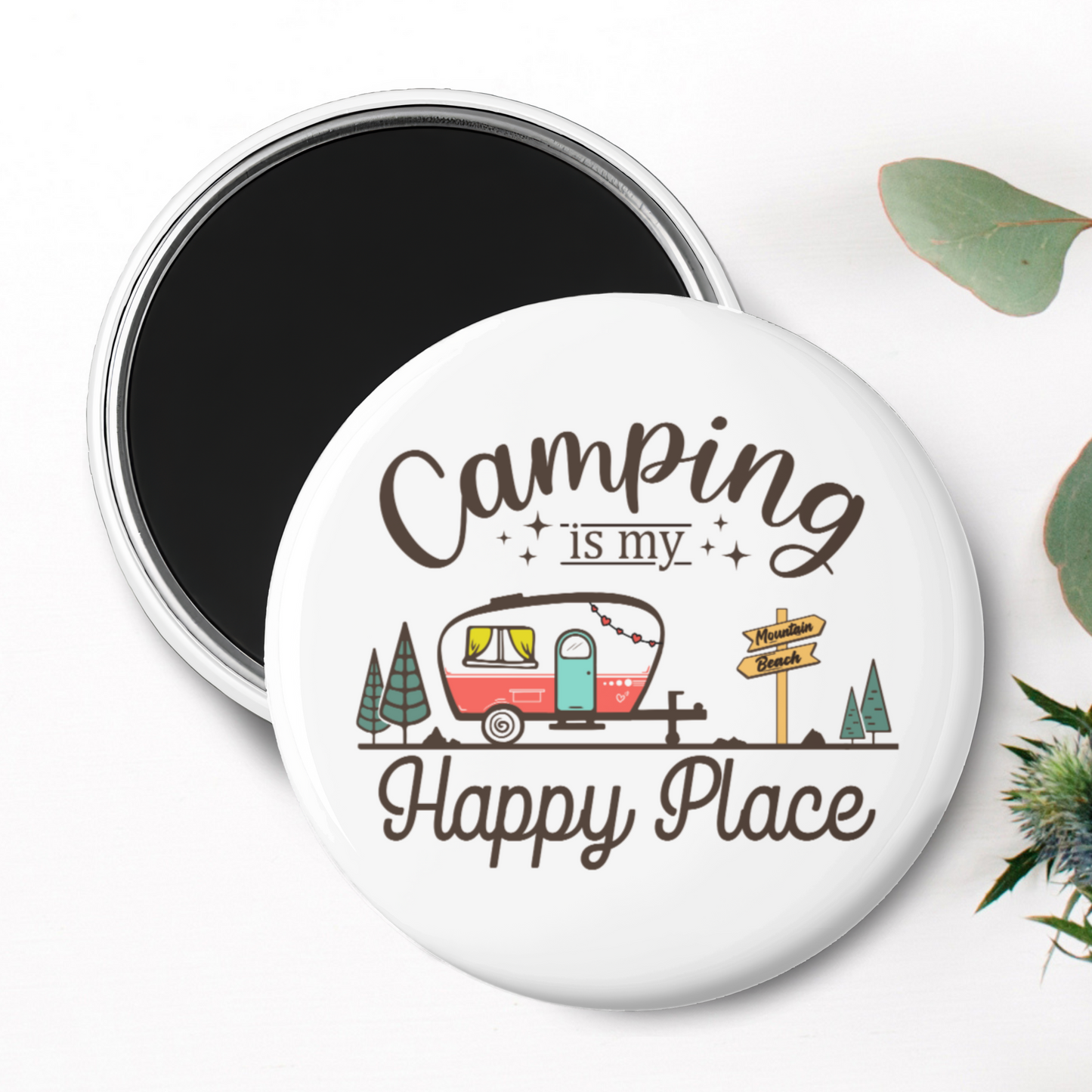 "Camping is My Happy Place" Magnet