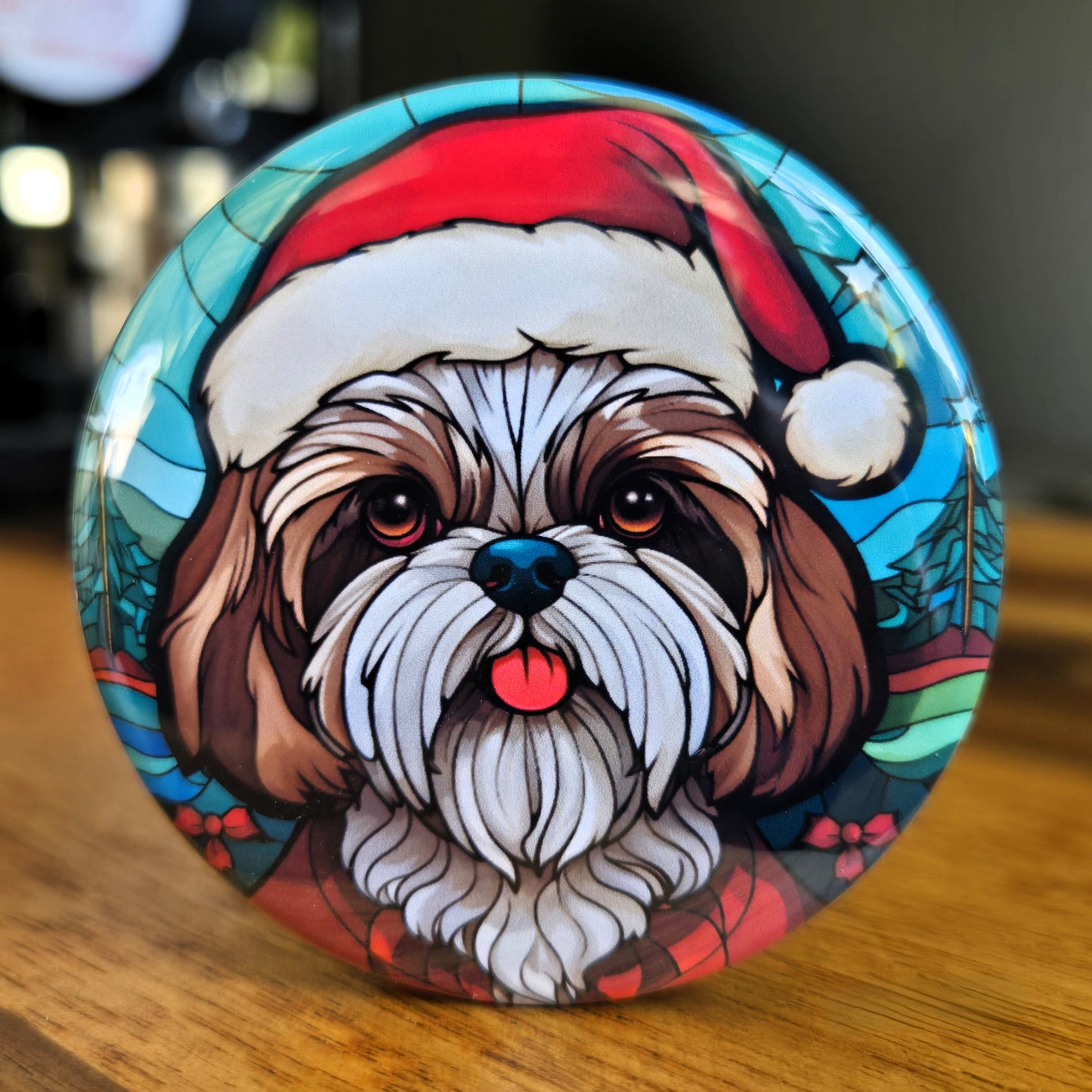 Shih Tzu Dog Christmas Magnet