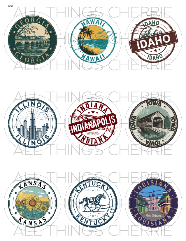 US State Stamp Magnet