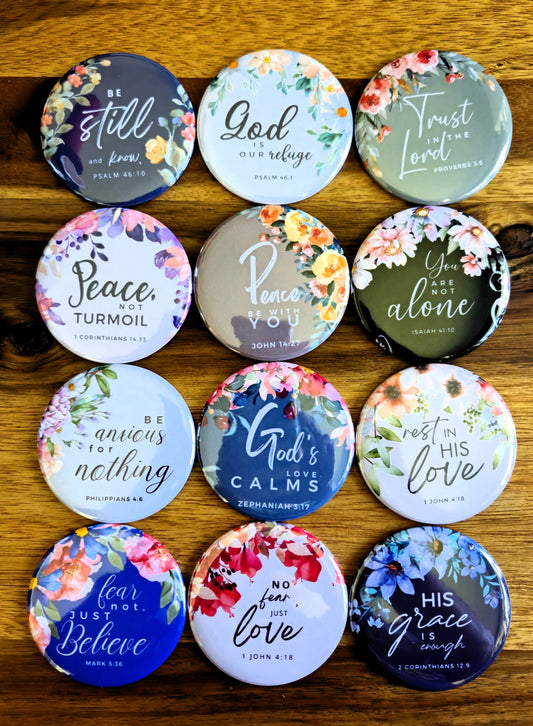 2.25" Christian (Bible Verse) Magnet or Pin (set 1 options)