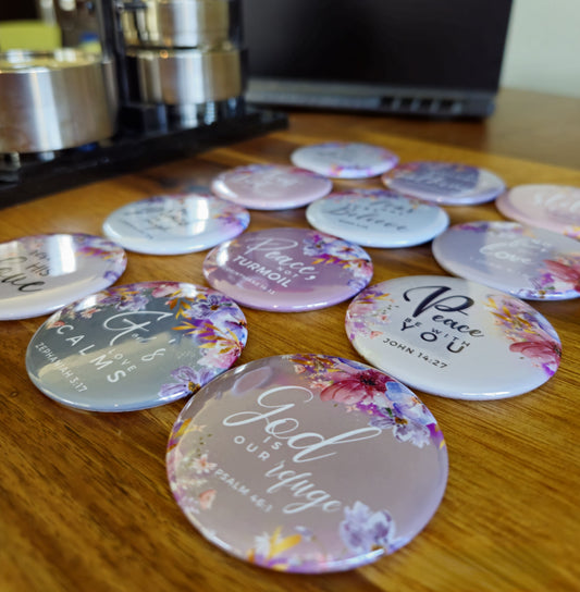 2.25" Christian (Bible Verse) Magnet or Pin (set 2 options)