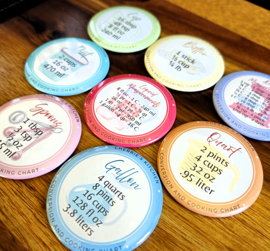Personalized Kitchen Conversion Chart Magnets