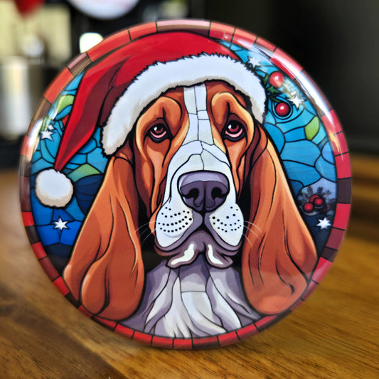 Basset Hound Dog Christmas Magnet