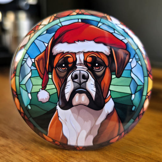 Boxer Dog Christmas Magnet