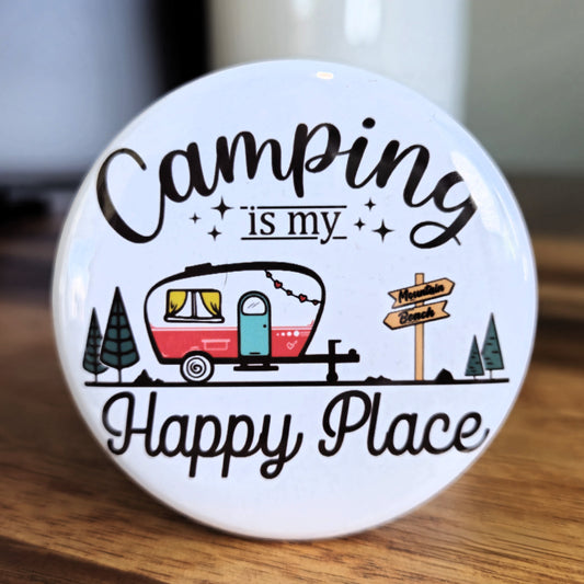 "Camping is My Happy Place" Magnet