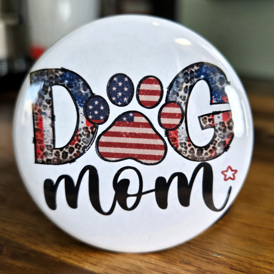 "Dog Mom" Pawprint Magnet