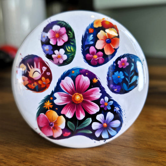 Floral Pawprint Magnet