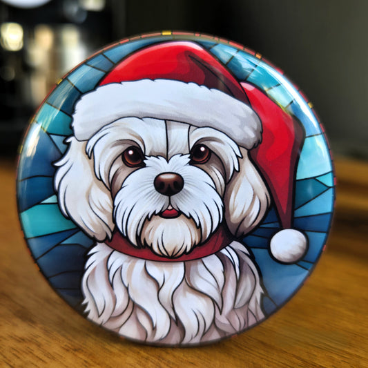 Maltese Dog Christmas Magnet