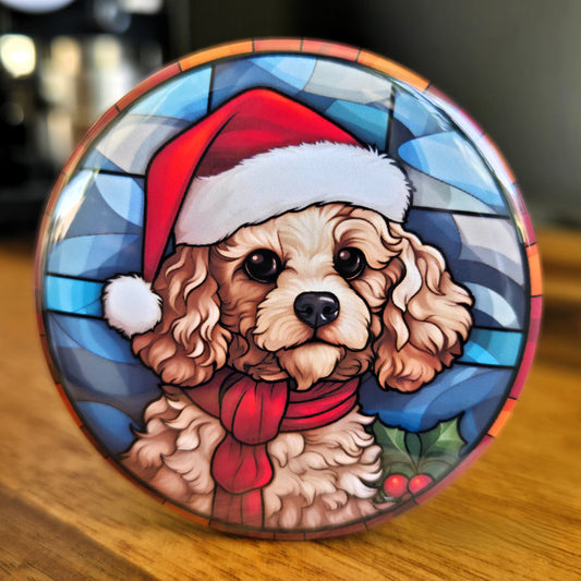Poodle Dog Christmas Magnet