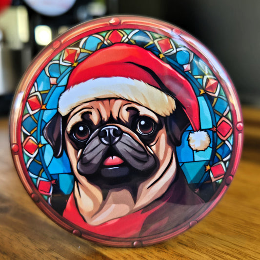 Pug Dog Christmas Magnet