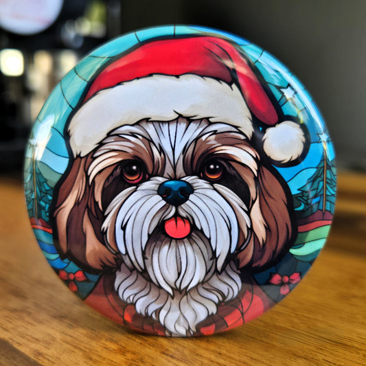 Shih Tzu Dog Christmas Magnet
